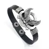 Pulseira de Couro com Vários Padrões Vintage em Estoque Estilo Punk Europeu e Americano Fecho de Liga Metálica Desgastada Pulseira de Couro Joias Masculinas