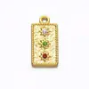 Aço Inoxidável Estilo Luxo Acessível Hidráulico Etiqueta de Diamante Pingente Pulseira Colar Brincos Banhado a Ouro 18K Acessórios para Joias DIY