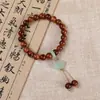 Pulsera de Cuentas Budistas de Huanghuali de Hainan de 8 mm Estilo DIY Colgante de Nube Cuentas de Oración Estilo Chino Pulsera para Pareja de Hombres y Mujeres Regalo