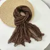 Cachecol Twist de Primavera e Outono Plissado Simples Versátil Cachecol de Seda Estilo Coreano Comércio Exterior Xale Floral Cachecol de Fio de Bali Cachecol Feminino