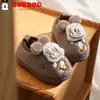 Pantuflas de Algodón para Niños Bobodou Antideslizantes Lindos de Dibujos Animados Cálidas Zapatos de Algodón Invierno Interior Hogar Pantuflas de Algodón para Niños Pequeños Al Por Mayor