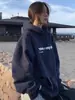 Sudadera con Capucha y Abrigo para Mujer Otoño e Invierno Nuevo Forro Polar Diseño Engrosado Nicho Estilo Holgado Perezoso Moda Top para Estudiante