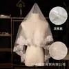 Velo de Encaje Retro Francés Vestido de Novia Principal Cola de Vestido de Boda Blanco Puro Negro Velo para la Cabeza Hijab Venta Directa de Fábrica