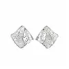 Pendientes de Cristal Rombo Graduado Estilo Lujo Ligero Aguja Plateada con Diseño de Moda Único, Pendientes Simples y Versátiles para el Viaje Diario