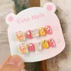Desenho Animado 3D Usando Armadura Saia Aurora Infantil Unhas Curtas de Diamante 10 Ursinhos Fofos Tridimensionais para Unhas