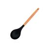 Pala de Silicona con Mango de Madera Zapatilla Hogar Pala para Saltear Utensilios de Cocina Zapatilla Protectora Zapatilla Antiadherente Sartén Pala para Freír Cuchara para Freír