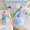 Solo Llavero de Muñeca de PVC de Stitch Colgante para Mochila Encanto para Teléfono Muñeca de Pompón Llavero para Coche