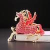 Chaveiro Pegasus de Strass Pingente de Bolsa Criativo Anel de Chaveiro de Metal Diamante Pônei Ano do Zodíaco Presente