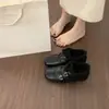 Sapatos Birkenstock Cinza de Cobertura Total com Aumento Interno de Altura para Mulheres, Mocassins Forrados com Lã para Outono e Inverno, Versáteis para o Trabalho, Sapatos Quentes de Algodão