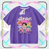 Kpop Demon Hunters Sajia Boys Grupo Femenino Demon Hunter Camiseta Casual de Manga Corta Hombros Descubiertos para Niños y Niñas Moderna
