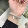 Pulsera de Plata Esterlina 9999 Pulsera de Cuentas de Bendición para Mujer Personalizada Versátil Pulsera de Sentido de Alta Gama para Novia Regalo de San Valentín