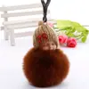 Llavero de Muñeca Durmiente Linda de Imitación de Piel de Conejo Rex Hecha por el Fabricante Colgante de Bola de Pelo para Bolso de Bebé Niña Durmiente Linda Regalo