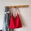 Bolsa de ombro de veludo transfronteiriça, estilo retrô e casual, bolsa tote de grande capacidade, versátil para o trabalho, bolsa de mão e conjunto de bolsas combinando, personalizável