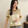 Camisa básica listrada de manga curta para o verão de 2024, estilo vento suave, solta, fina, tamanho grande, uma geração de cabelo