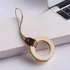 Colgante de anillo de cuero original nuevo para teléfono móvil de bienestar en vivo, hebilla de anillo para dedo, cordón corto de piel de vacuno curtida vegetal, cordón de cuero