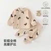 Conjunto de Dos Piezas para Bebé Primavera y Otoño Ropa Interior de Algodón Puro Tops y Pantalones Térmicos para Niños Cintura Alta Protección de Vientre Ropa de Dormir Ropa para Niños Anxi