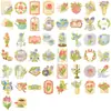 50 piezas de pegatinas de PET de tulipán flor secreta con lámina de oro para diario DIY, guka, decoración de equipaje, pegatinas transparentes al por mayor