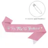 Moda Europea y Americana Niños Tela Rosa con Purpurina Correas para el Hombro Correas de Hombro con Palabras de Colores Decoración de Cinturón para Fiesta de Cumpleaños de Niñas