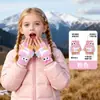 Luvas de Inverno Infantil Meio Dedo Dobrável para Exterior Quentes e à Prova de Vento Desenho Animado Fofo Pelúcia Tricô Luvas de Bebê para Homens e Mulheres