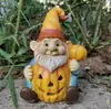 Decorações de Abóbora de Halloween para Idosos Transfronteiriças Estátuas Móveis para Casa Decoração de Pátio Artesanato em Resina