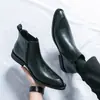 Zapatos de Hombre de Cuero de Becerro de Color Desgastado de Gran Tamaño Transfronterizos Botas de Punta Redonda de Caña Media Botas de Caña Alta de Cuero Formales para Negocios Otoño e Invierno