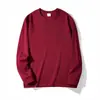 Selección estricta de camiseta de manga larga de algodón pesado de 250 gramos, abrigo holgado de color liso, camiseta blanca para usar debajo para hombres y mujeres