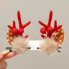 Chifres de Rena de Natal Transfronteiriços Decoração de Árvore Pequena Presilha de Cabelo de Natal Pelúcia Fofa Adereço de Cabeça para Festa de Feriado Acessórios de Cabelo para Meninas
