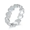 Anillos de Moda de Comercio Exterior de Nicho de Alta Gama con Temática de Amor para Mujer, Anillos de Plata S925 de Lujo Ligero con Moissanita, Procesamiento Personalizado