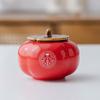 Caqui Ruyi Tarro de Caqui de Cerámica tamaño pequeño Tarro de Té Dulces Decoración de Boda Tarro de Dulces Caqui Grande Tarro para Fruta Seca