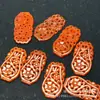 Jade de Mianmar Jade Vermelho Esculpido Flor Oca Vaso Brincos Acessórios Atacado DIY Joias de Jade Estilo Antigo Acessórios para Pente