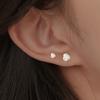 Pendientes de botón de plata pura S999 para mujer, de plata de ley, con gancho para la oreja, sencillos y a la moda, con bola de pelo que combina con todo.