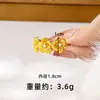 Anillo Mariposa Flor Estilo Étnico de Moda, Elegante Oro de Arena Vietnamita Incrustado con Corona de Circonita Anillo Hueco para Dedo Índice Suministro de Joyería
