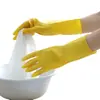 Luvas de látex Oxford de borracha amarela proteção de trabalho desgaste resistente à água antiderrapante borracha plástico lavagem de louça limpeza trabalho doméstico