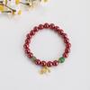 Pulseira Atacado Top de Linha Cinábrio Natural Banhada a Ouro Cobre Pixiu da Sorte Mineral Bruto Areia Dourada Roxa Pulseira Estilo Chinês Pulseira Feminina