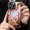 Aplicable a Apple 18PRO Funda de Vidrio Templado 17PROMAX Cubierta Protectora de Flor Rosa iPhone16 Rosa 17E