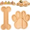 Bandeja Creativa Madera Hueso Garra de Gato Fruta Snack Mesa de Comedor Hogar Fuente Comida Cocinada Compartimento Bandeja de Desayuno