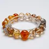 Momentos ElegantesPulsera de Cristal Amarillo Torre de Cristal Natural para Mujer, Diseño de Moda, Pulsera de Lujo Ligero al por Mayor