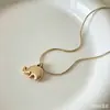 Nova Moda Titânio Aço Polido 3D Elefante Colar para Mulheres, Estiloso, Único, Fofo, Versátil, Não Desbota Corrente Clavícula
