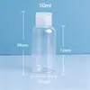 Frasco de loção 40/50/60/80ml pet tampa flip frasco removedor de maquiagem tônico frasco de loção transparente ombro plano