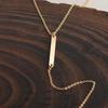 C012 Joyería europea y americana personalizada barra de metal simple geométrica borla triángulo collar corto para mujer cadena clavícula