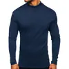 Camiseta térmica esportiva e de fitness em fleece dupla face, camada base unissex, camada base masculina de manga longa com gola alta para outono/inverno transfronteiriça