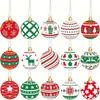 Nueva bola plana de madera transfronteriza Navidad Árbol de Navidad Colgante de decoración de madera Adornos para reuniones de fiesta