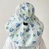 Chapéu de Proteção Solar Infantil Primavera e Verão Aba Larga Malha Respirável Chapéu de Sol Chapéu com Proteção de Pescoço Anti-UV
