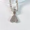 Collar con Colgante de Letra de Cobre con Circonita y Diamante Completo Moda Clásica Transfronteriza Hip-Hop DIY Joyería de Lujo de Alta Gama