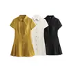Comércio Exterior Transfronteiriço Atacado Nova Moda Feminina Estilo Europeu e Americano Camisas Casuais e Mini Vestidos com Golas de Lapela