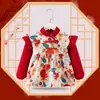 Bata Infantil Estilo Chino Otoño e Invierno Impermeable y Anti-Suciedad Traje Tang Bata para Bebé Niño Ropa Exterior de Jardín de Infancia Ropa Protectora Delantal para Comer