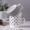 Taza Apilable de Cerámica Estilo Hepburn Nórdico Taza Geométrica Taza de Agua para Oficina Taza de Pareja Taza Creativa para Café Taza de Té