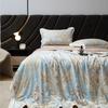 Estilo Pastoral Francés Orquídea Lyocell Tencel Verano Acolchado Lavable a Máquina Iones de Zinc Acondicionador de Aire Acolchado Verano Fresco Acolchado Juego de Cuatro Piezas