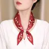 Nuevo Pañuelo de Seda Suave Estilo Francés Ol Profesional, Bufanda para Cuello con Cierre Magnético sin Nudo, Estilo Old Money, Accesorio de Traje de Lujo Ligero