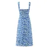 Ropa de Mujer Transfronteriza 2026 Moda Europea y Americana Vestido Retro Francés con Estampado Floral y Dobladillo con Abertura para Mujer G57750